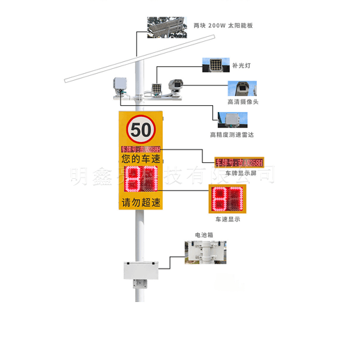 太陽能雷達(dá)抓拍測速屏